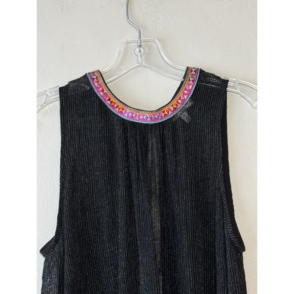 Eri + Ali Size Small Open Back Tie Neck Tassel Gauzy Merletta Top Anthropologie - Picture 5 of 9